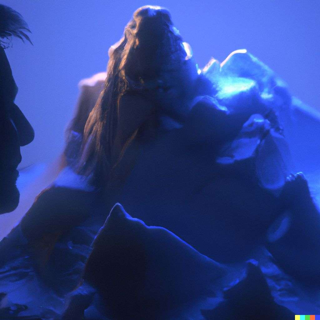 someone gazing at Mount Everest, sculpture made from wax, subsurface scattering